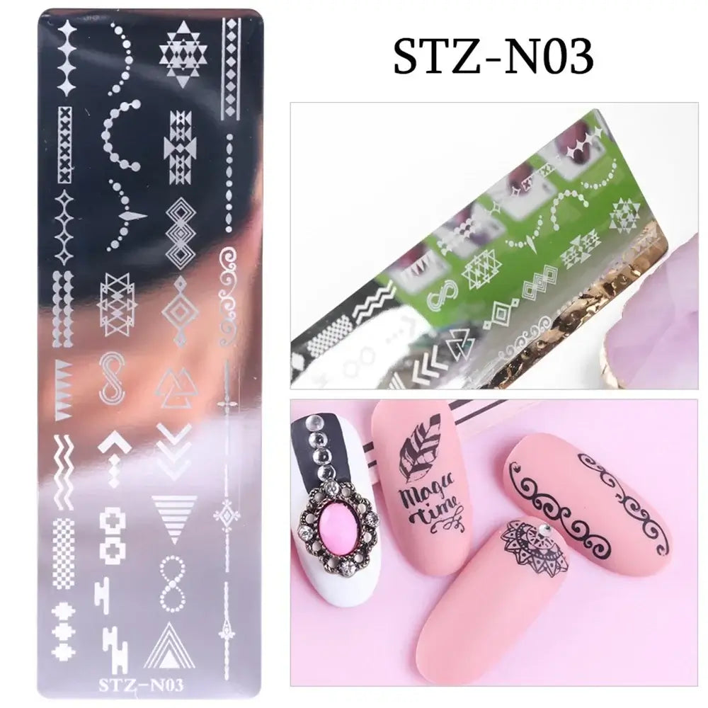 Assorted Nail Stamping Plates - Butterfly, Flower, Geometry