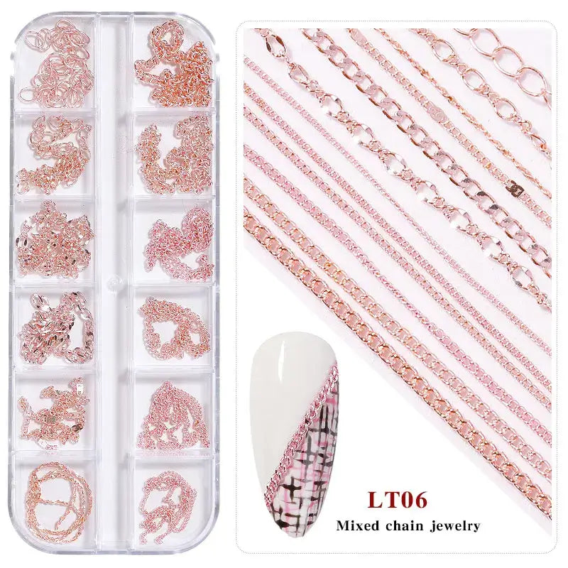 Mixed Style Nail Chain Jewelry – 3D Nail Art Chains