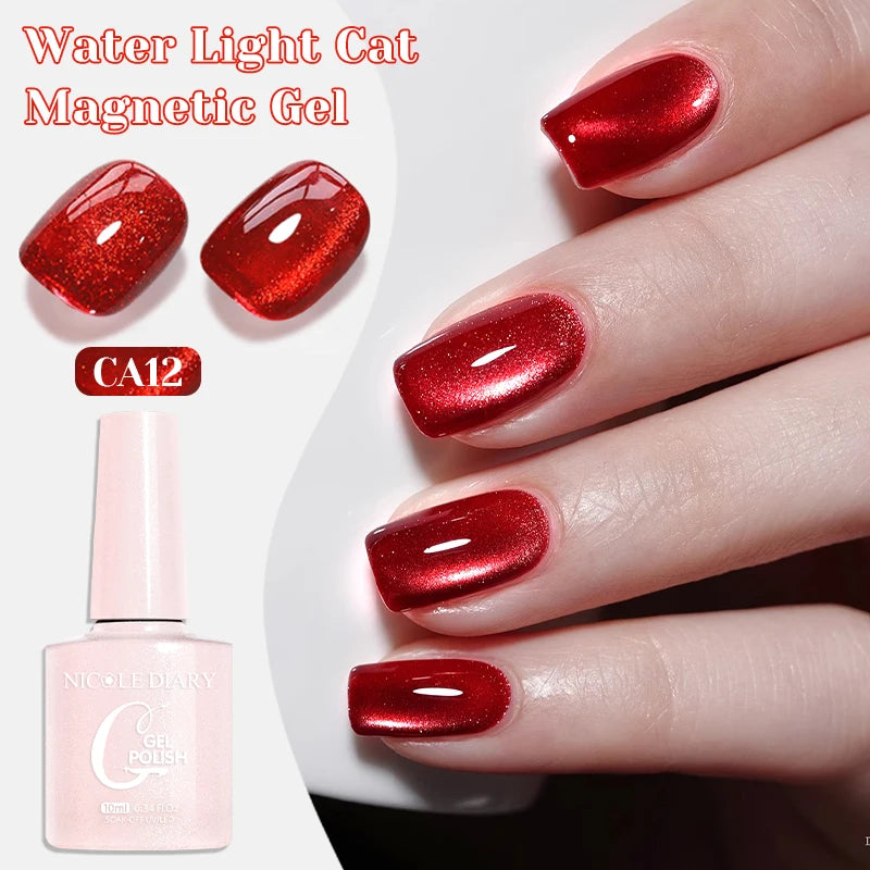 NICOLE DIARY Jelly Pink Cat Magnetic Gel Nail Polish 10mL