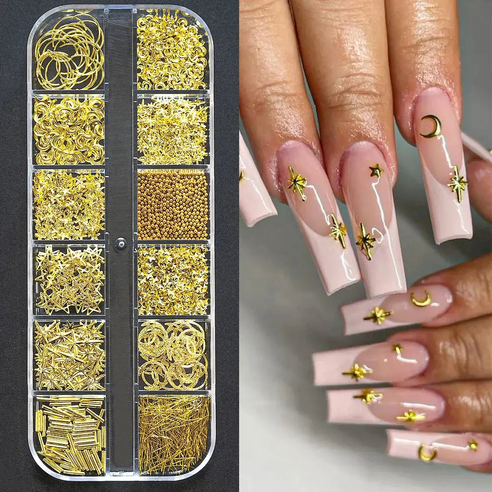 Crystal Nail Rhinestones 12 Grid - Mixed Shapes & Sizes