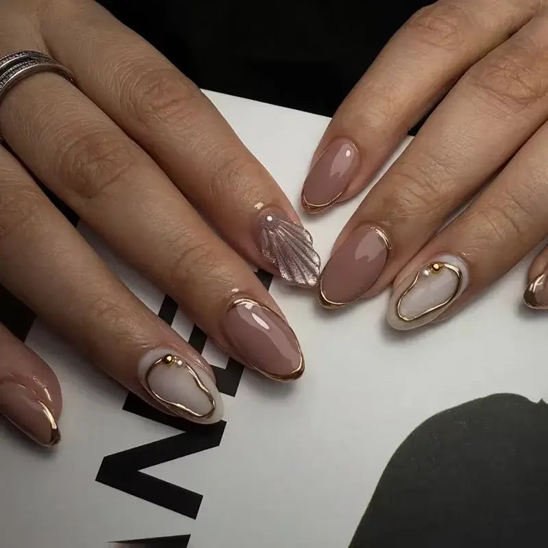 PRESS ON NAILS – French Almond Shaped