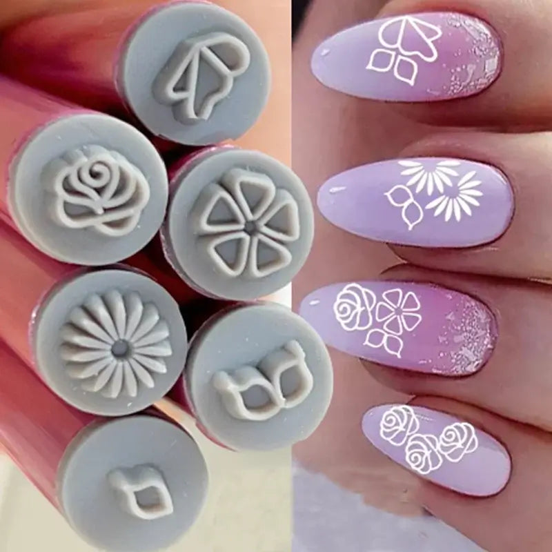 1/3/6Pcs Nail Art Stamp Pen Set – Floral & Butterfly Nail Design Pens