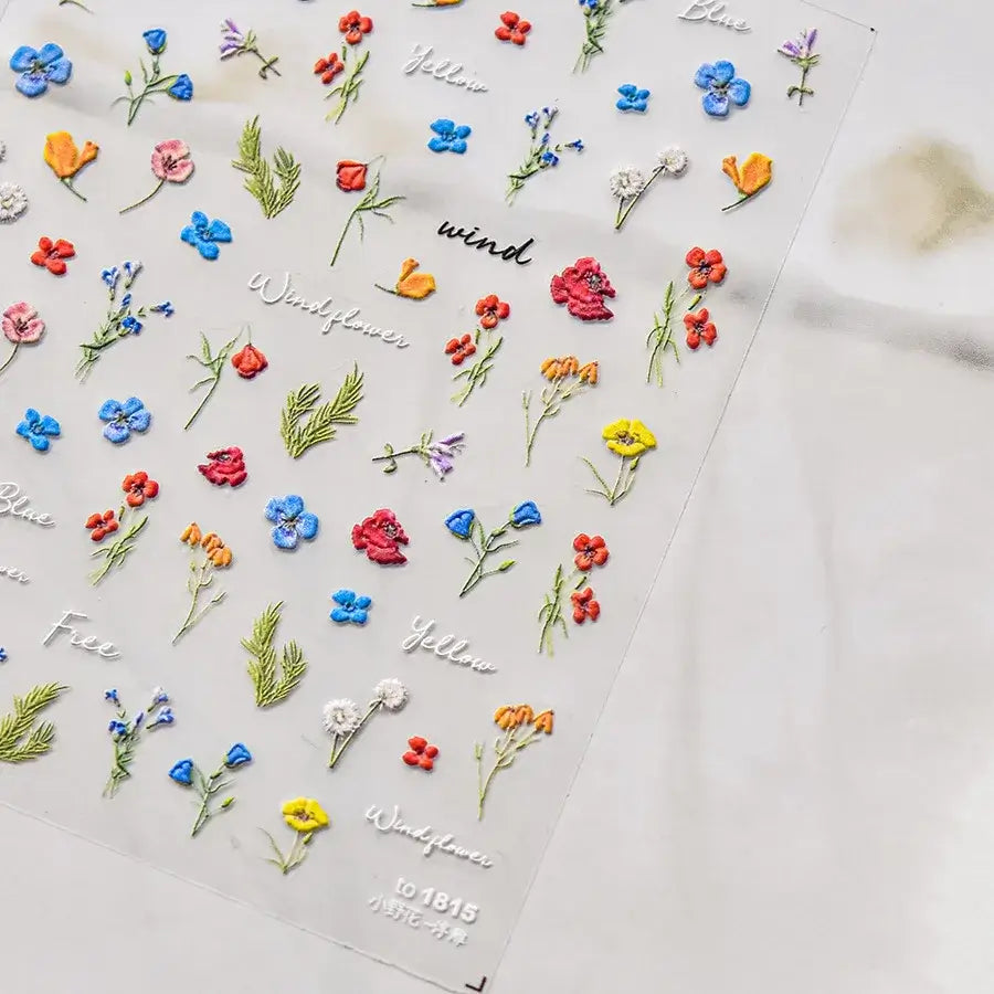 5D Flower Nail Art Stickers for DIY Manicure