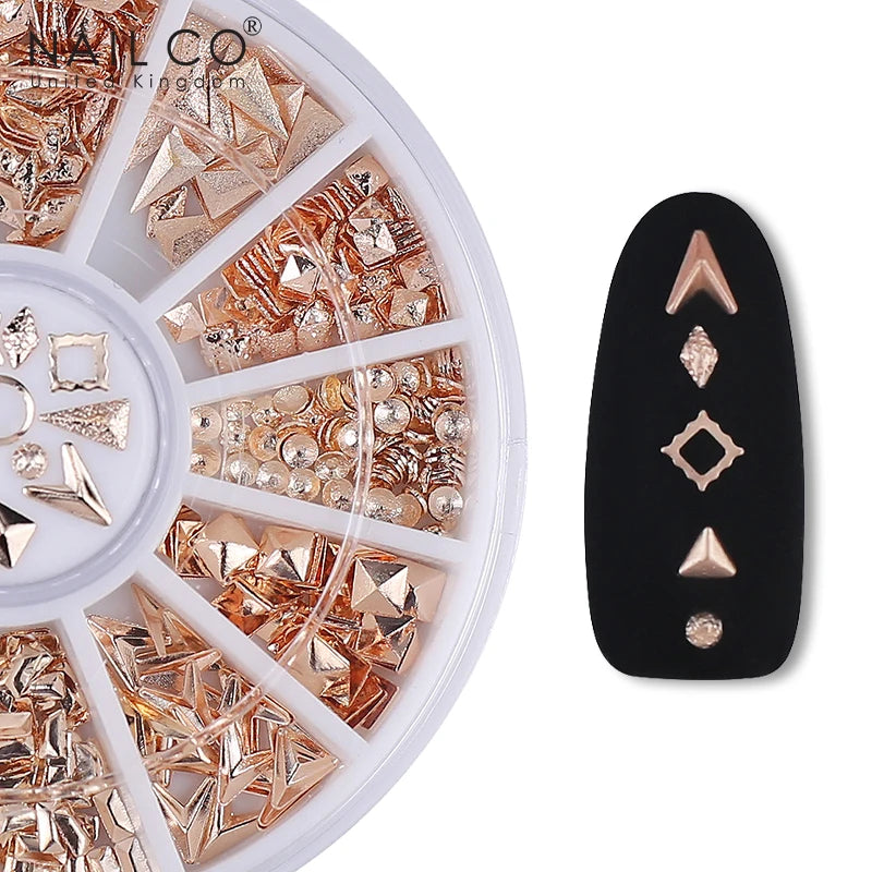 3D Nail Art Decorations – Gold Glitter Box