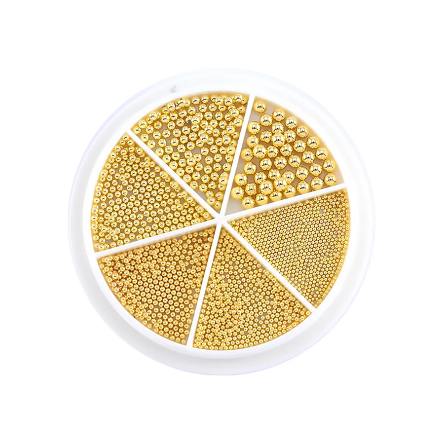 Metal Nail Caviar Beads for 3D Nail Art Designs