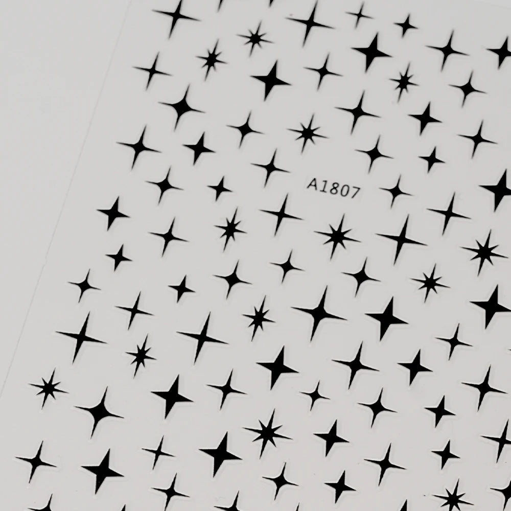 1pcs Star-Themed 3D Glitter Nail Stickers – Anime Rectangle DIY Nail Art Decals