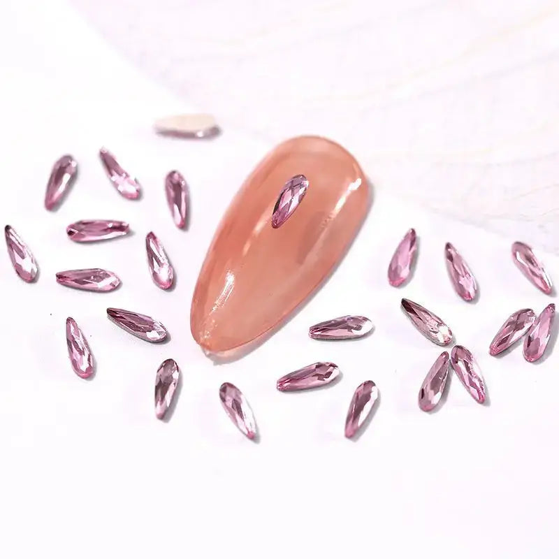 Raindrop Nail Rhinestones – Flatback Glitter Glass 3D Nail Charms