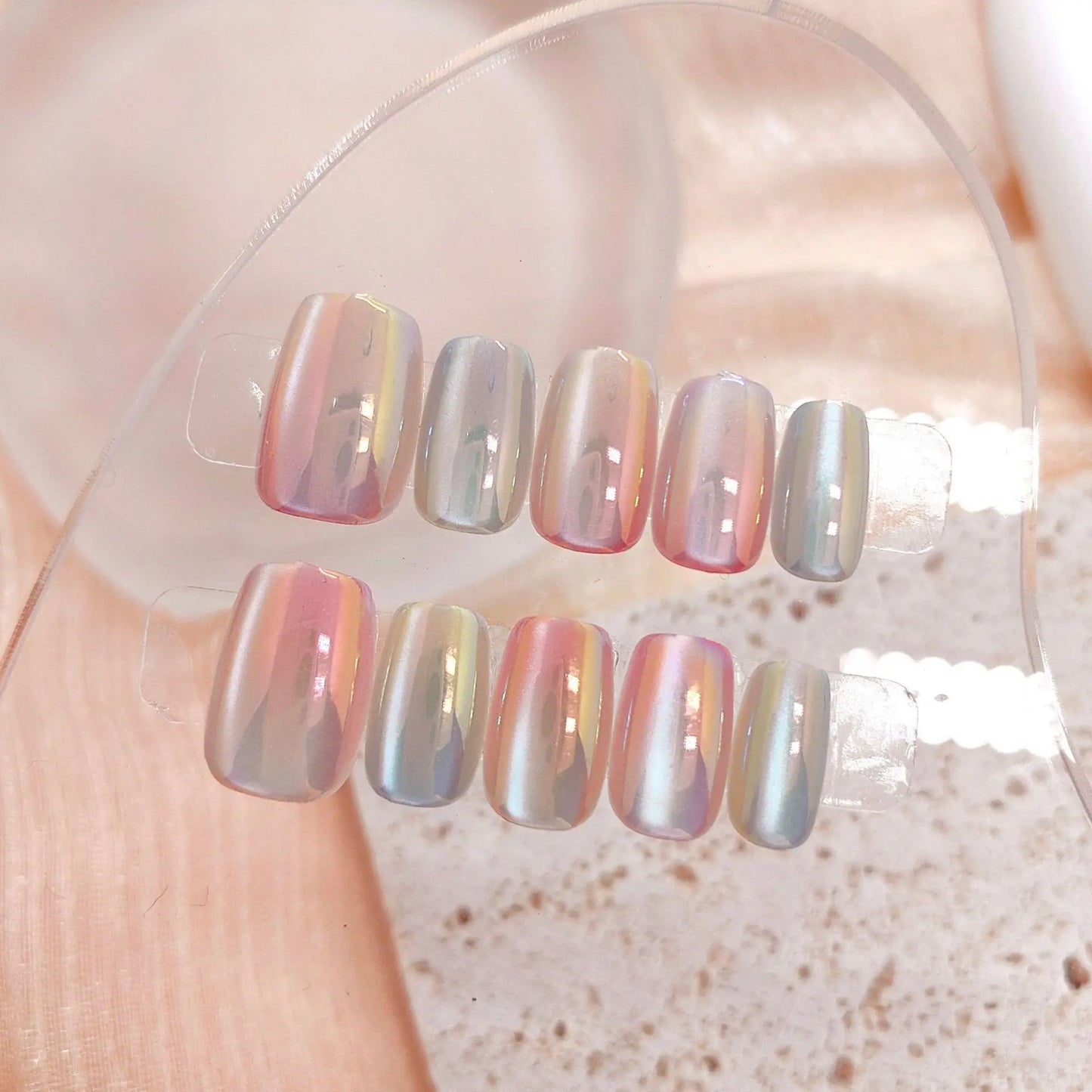 Handmade Press-On Nails – Premium Electroplated - 10 Pc. Set