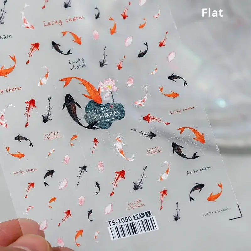 Cute Dolphin & Goldfish Jelly Nail Stickers