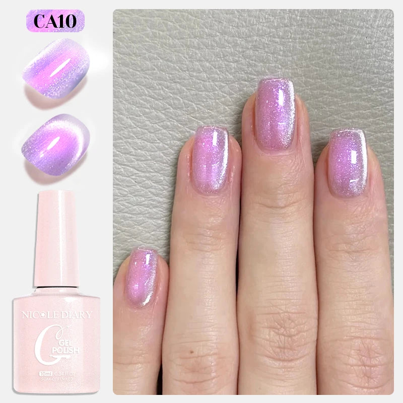 NICOLE DIARY Jelly Pink Cat Magnetic Gel Nail Polish 10mL