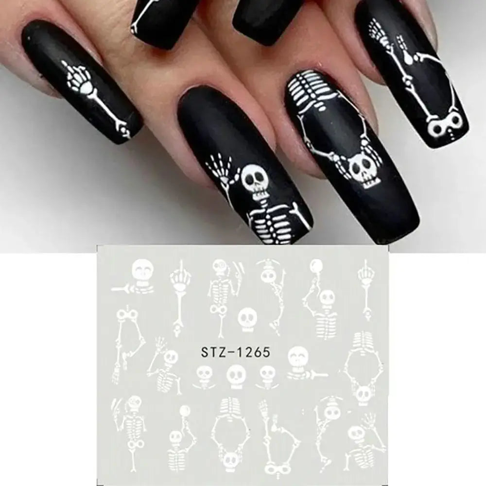Halloween Water Decals Nail Stickers – Mummy, Ghost, Spider & Web