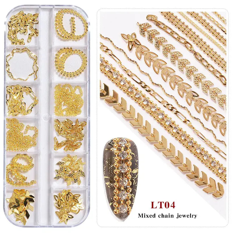 Mixed Style Nail Chain Jewelry – 3D Nail Art Chains