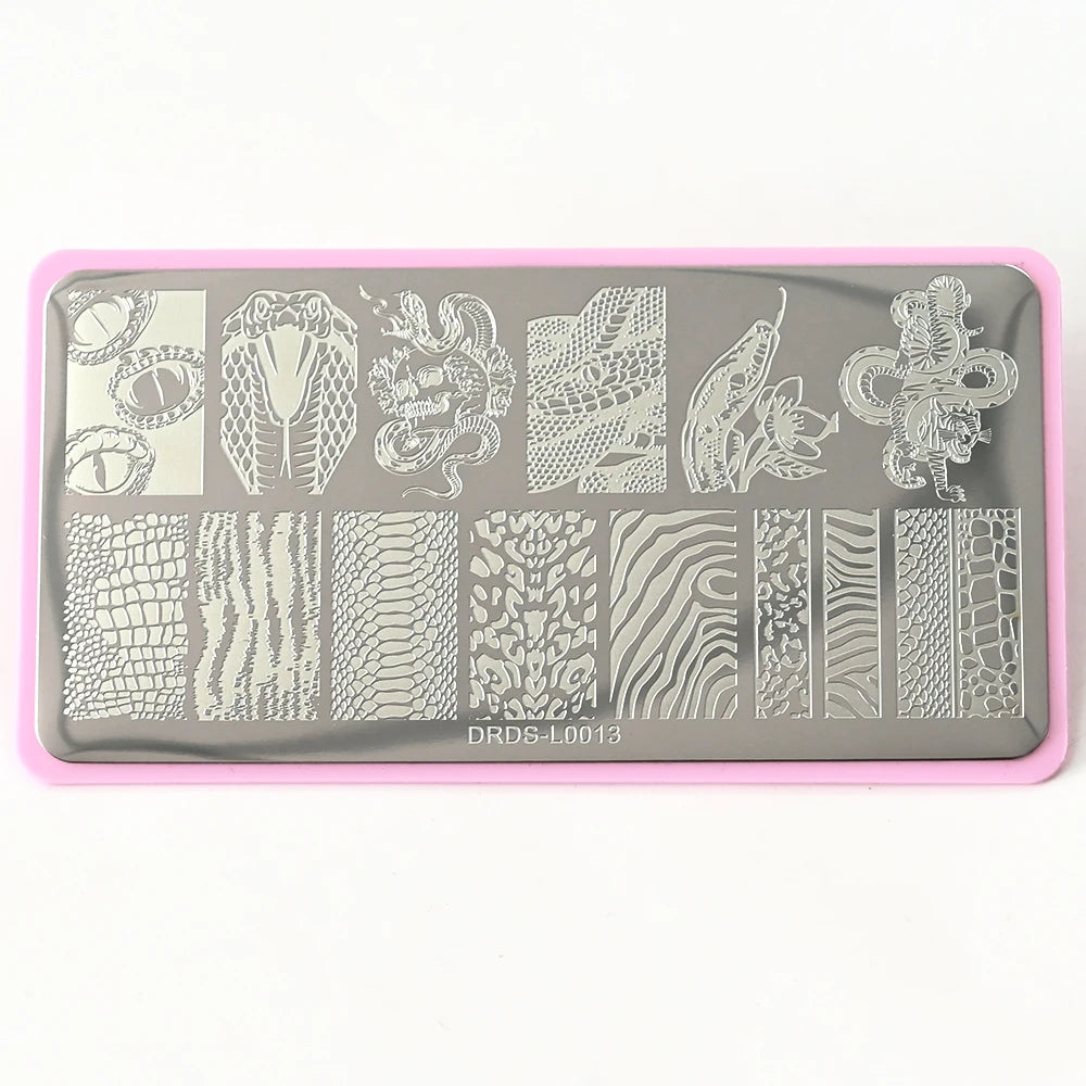 Butterfly, Cat & Stripe Nail Stamping Plate 12x6cm – Animal & Geometric Nail Art Template
