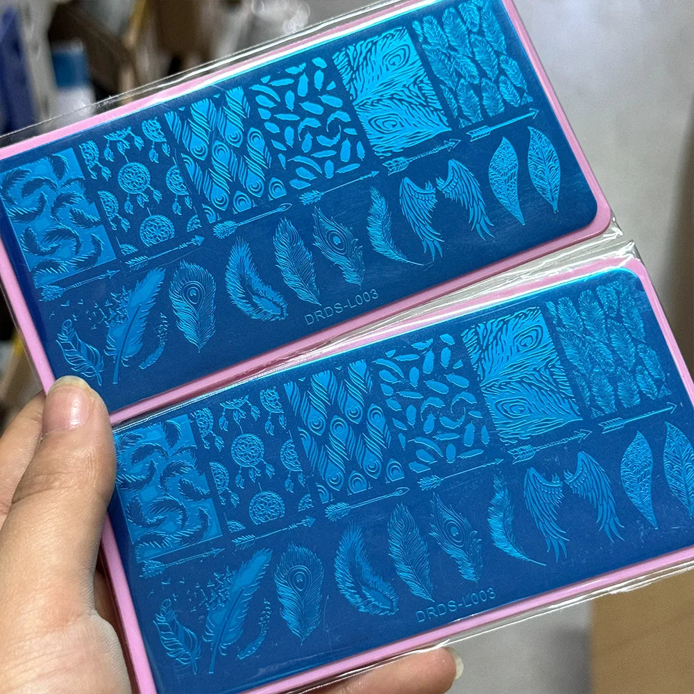 Butterfly, Cat & Stripe Nail Stamping Plate 12x6cm – Animal & Geometric Nail Art Template
