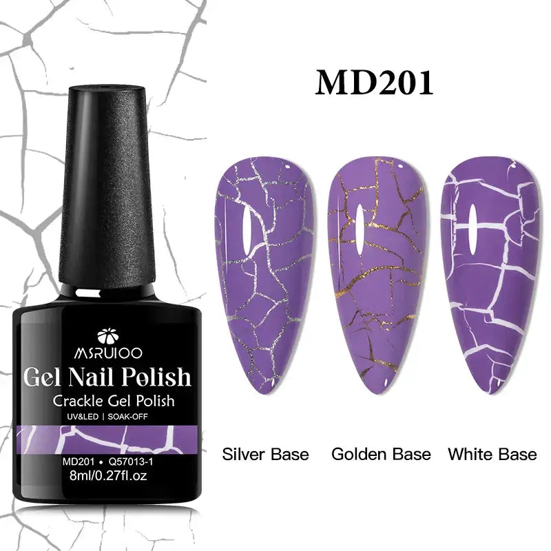 8ml Crackle Gel Nail Polish – UV/LED Soak Off Hybrid Varnish