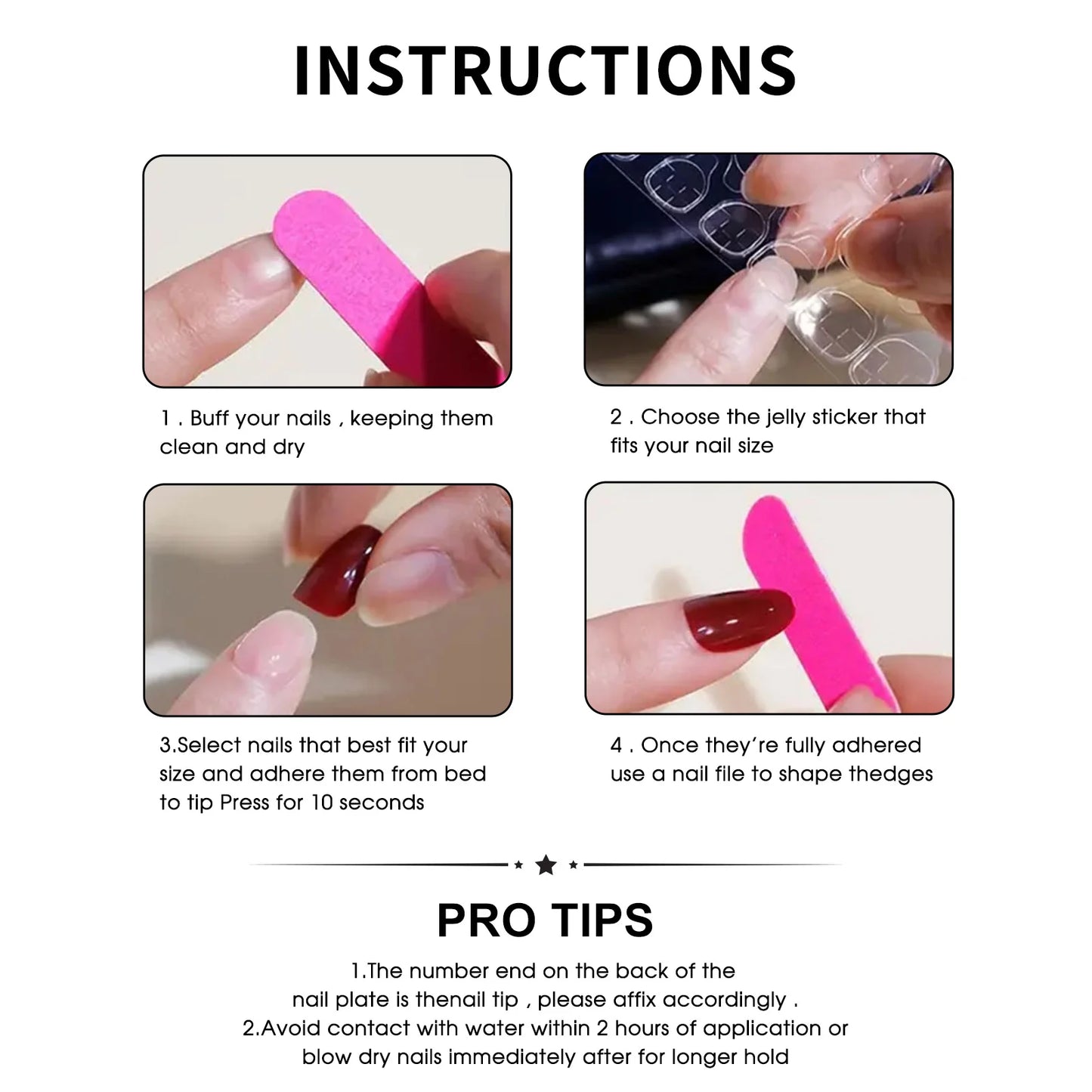 Press On Nails with 3D Bowknot | Handmade Reusable False Nails
