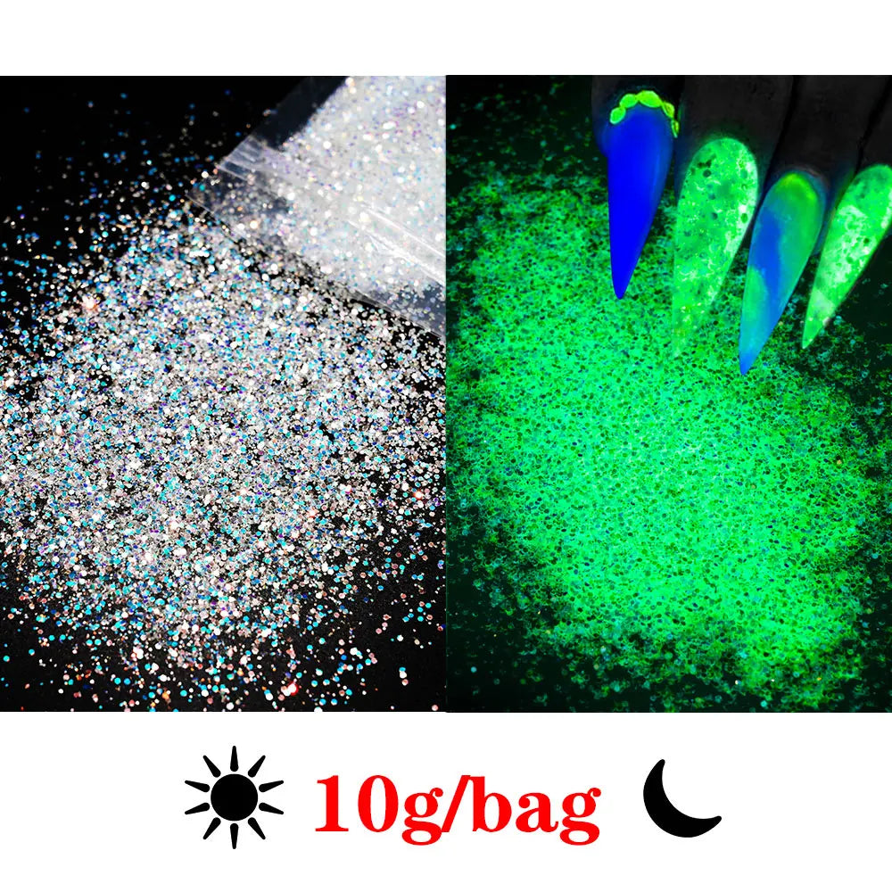 Glow in the Dark - Holographic Sugar Nail Powder 10g