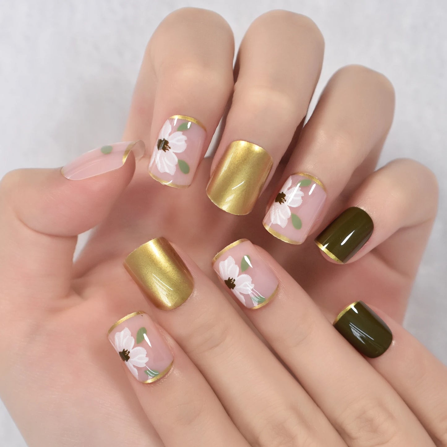 Solid Color Press On Nails | Medium Square Reusable
