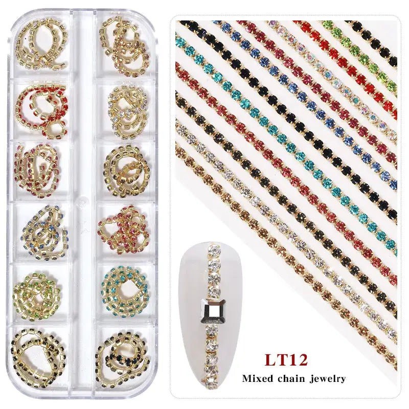 Mixed Style Nail Chain Jewelry – 3D Nail Art Chains