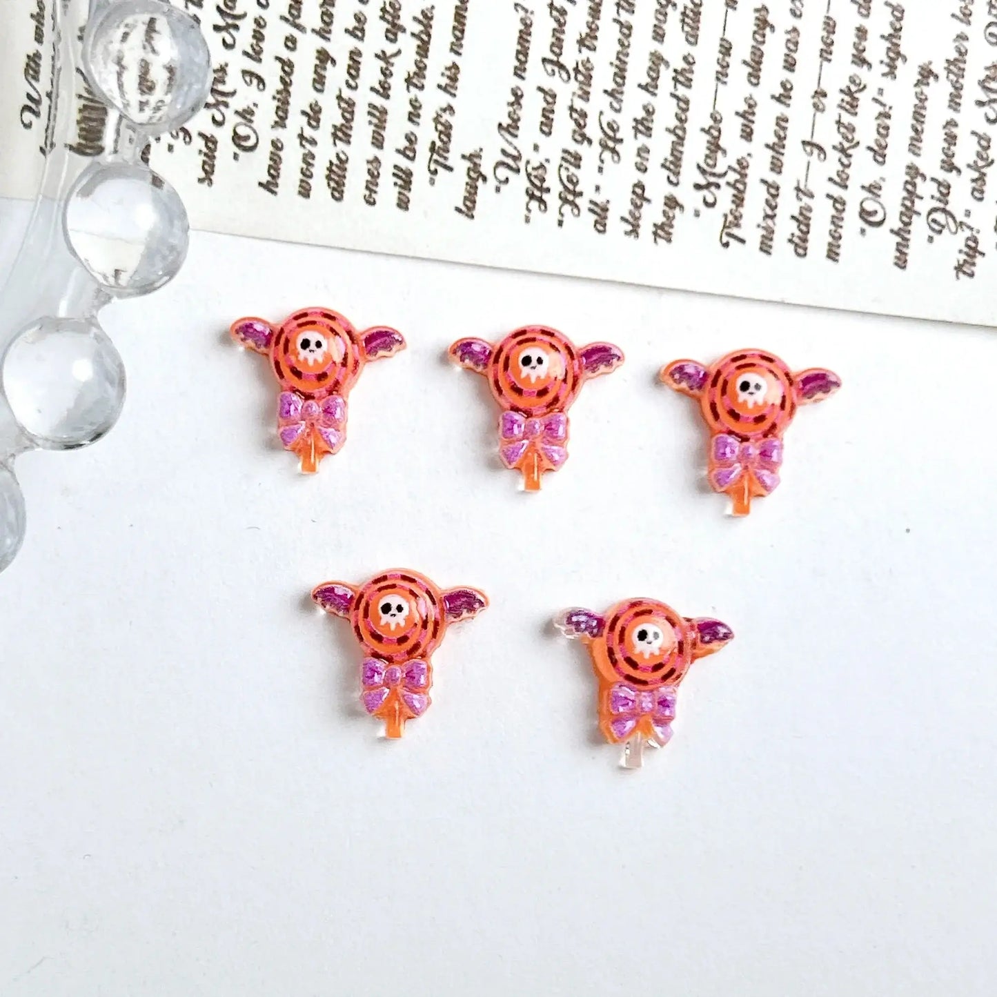 3D Halloween Resin Nail Charms – Ghost, Pumpkin, Cat, House