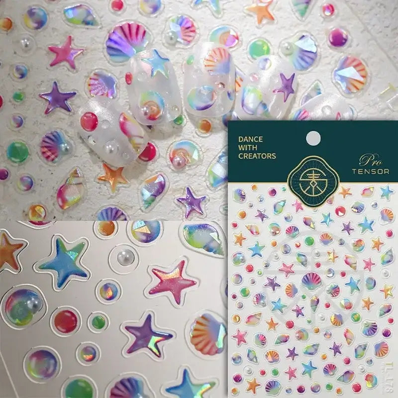 Cute Dolphin & Goldfish Jelly Nail Stickers