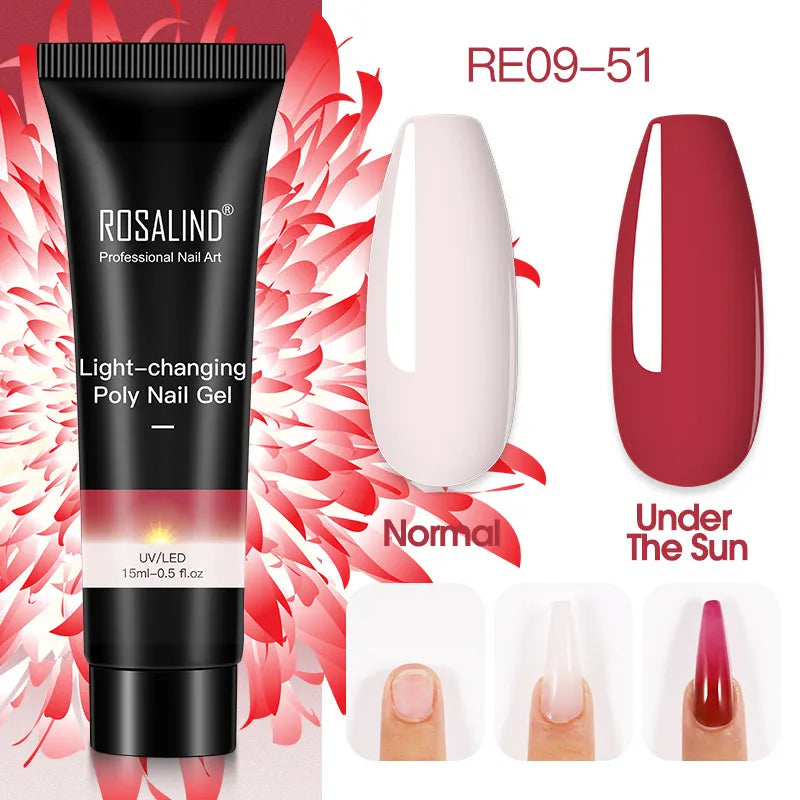 ROSALIND Glitter Poly Gel Nail Extension – 15ml