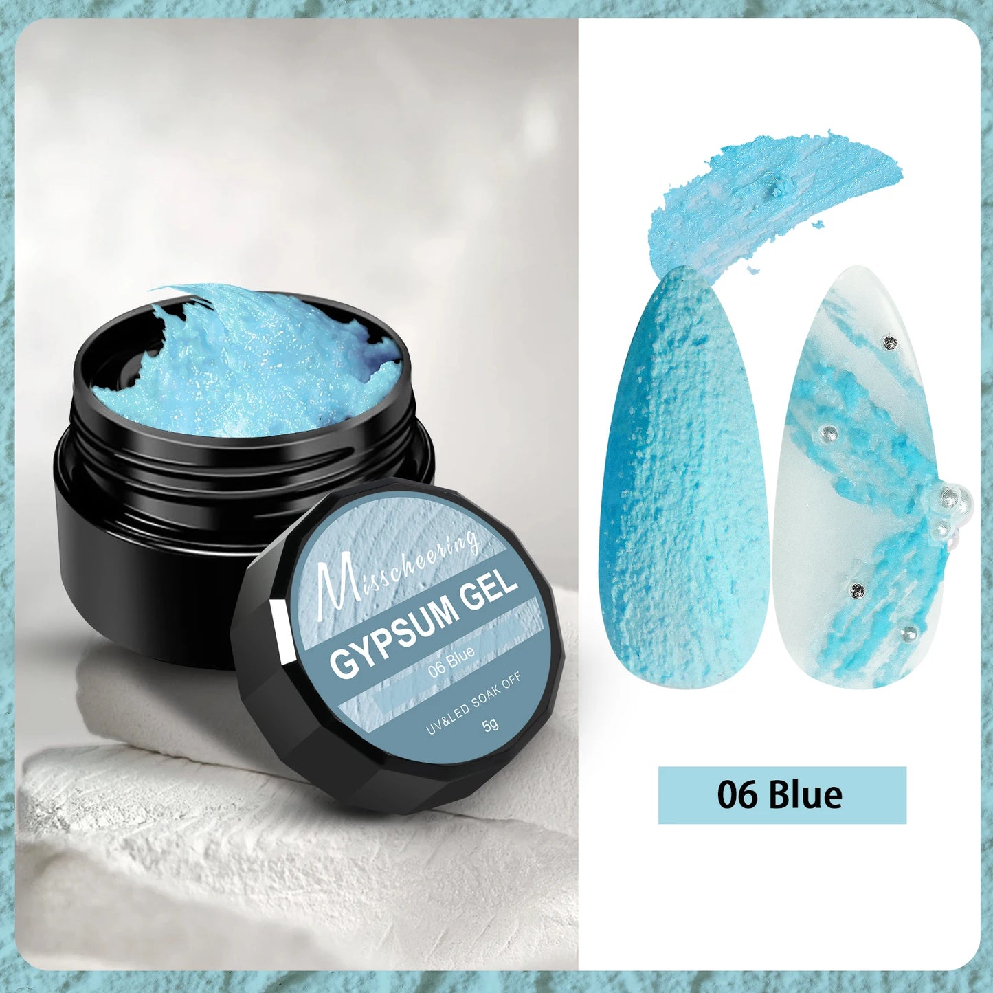 6 Color Acrylic Carving Plaster – 3D Sandy Gel for DIY Nail Art