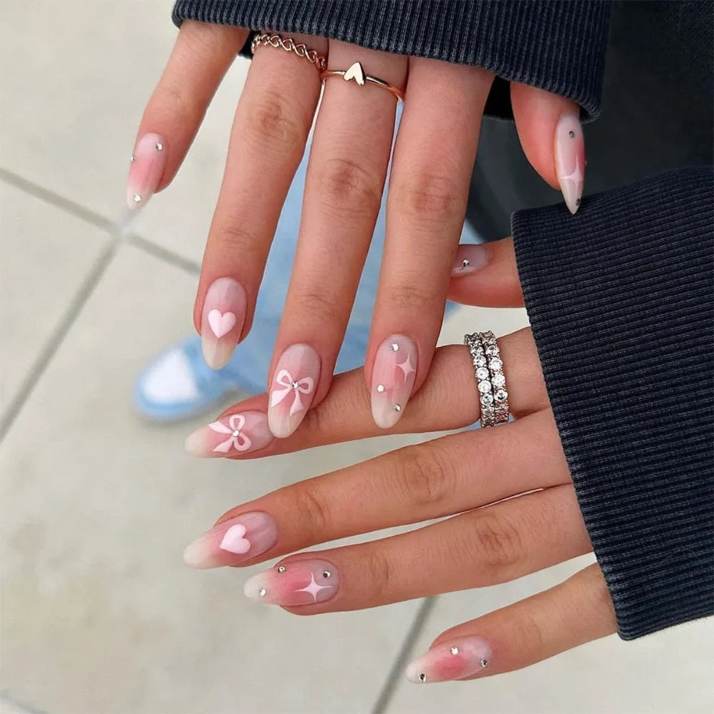 Almond Press-On Nails - Full Coverage (24 pcs)