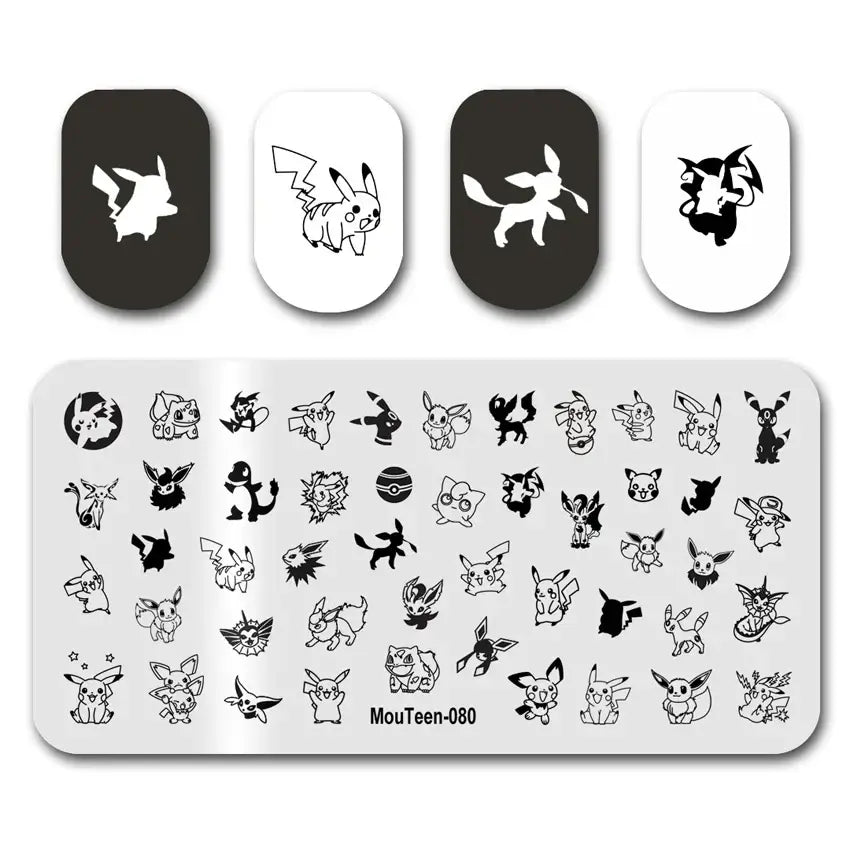 Nail Stamping Plate - Pikachu Cartoon Nail Stamp Plate