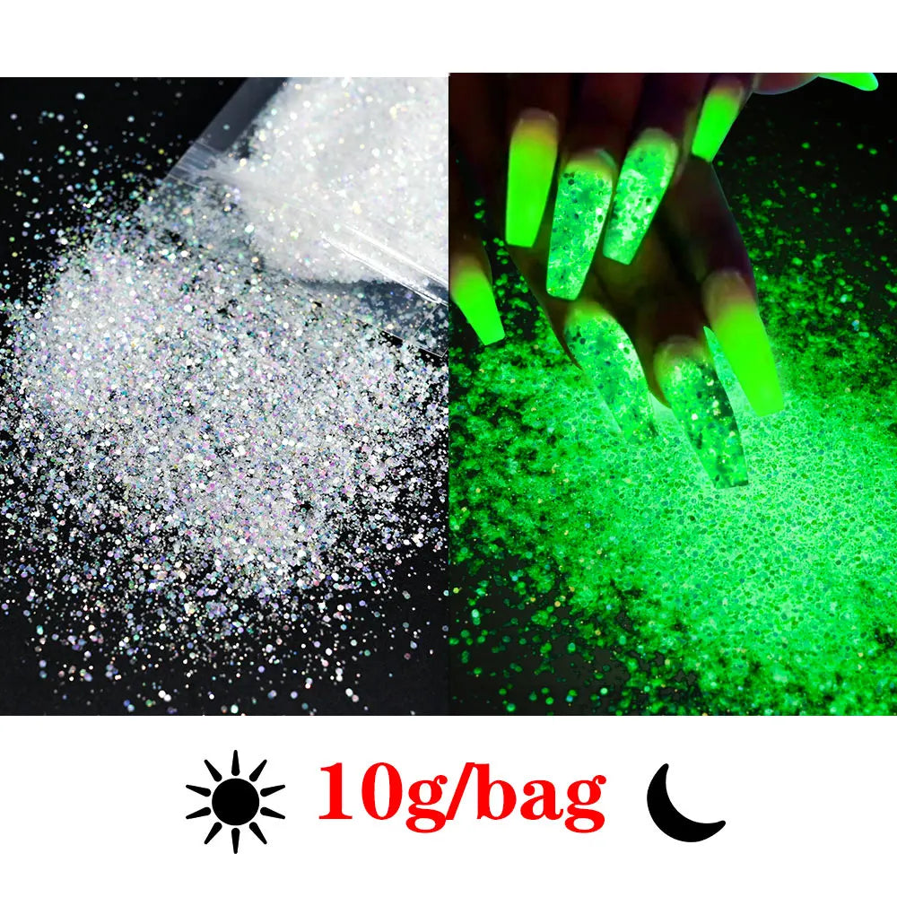 Glow in the Dark - Holographic Sugar Nail Powder 10g
