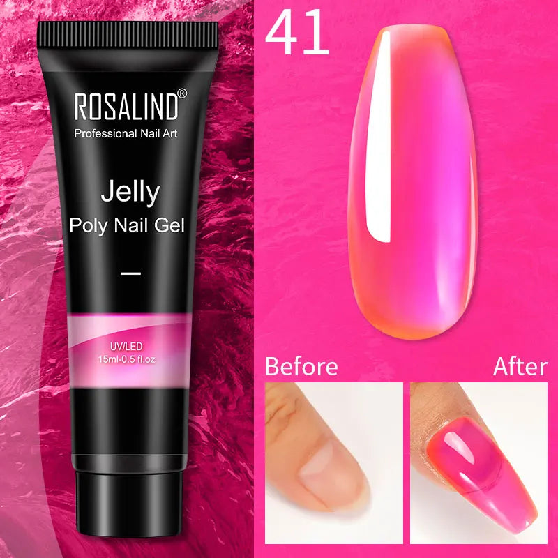 ROSALIND Glitter Poly Gel Nail Extension – 15ml