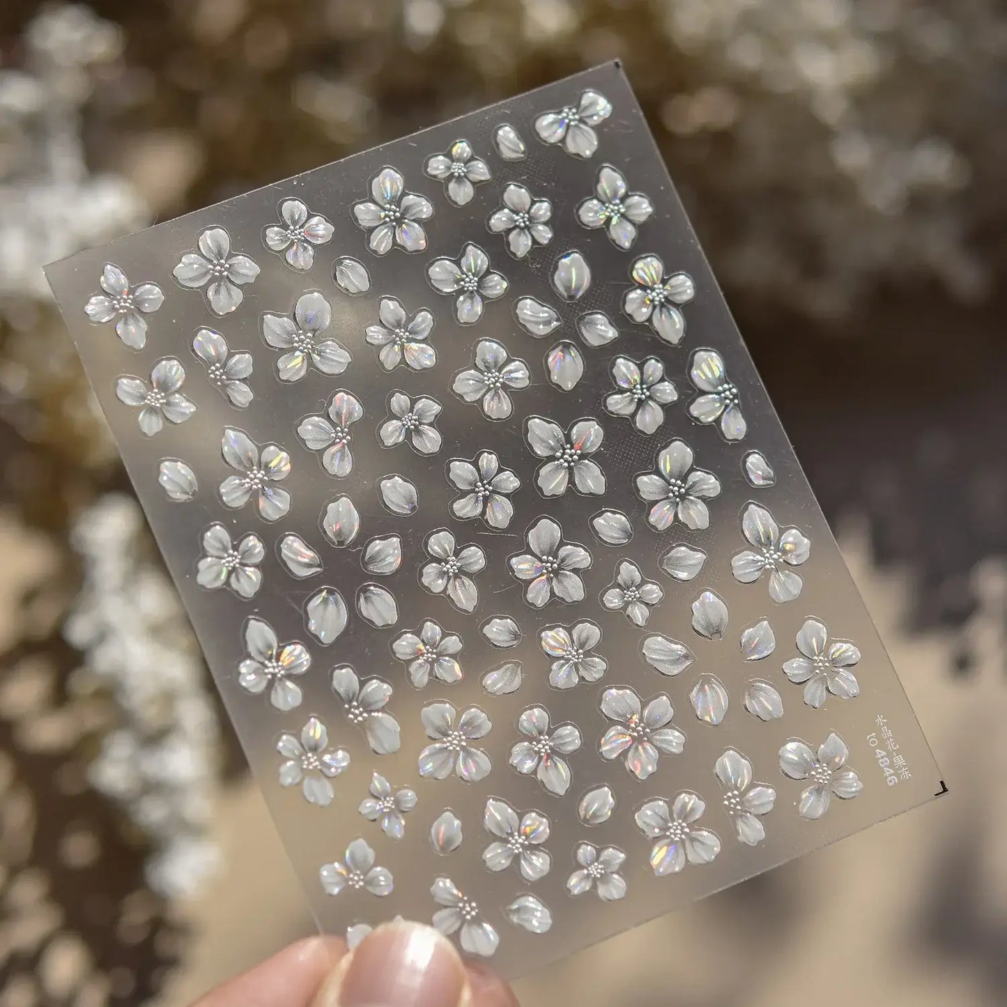 5D Flower Nail Art Stickers for DIY Manicure