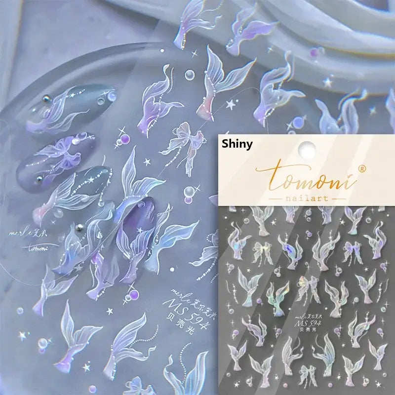 Cute Dolphin & Goldfish Jelly Nail Stickers