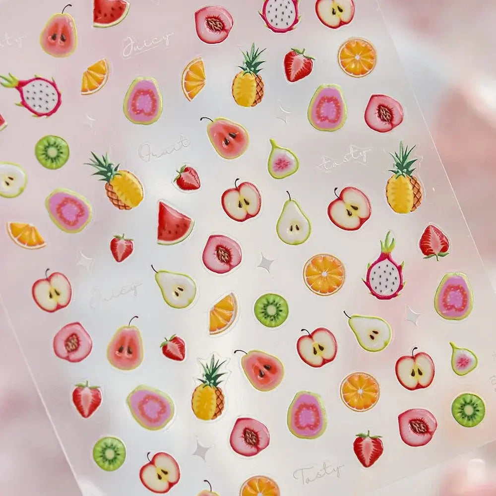 3D Fruit Nail Art Stickers – Summer Citrus Designs