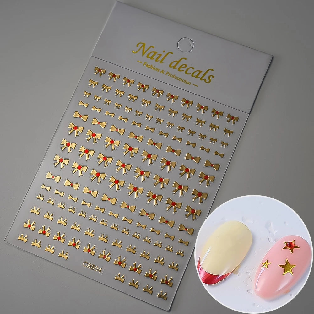 1pcs Star-Themed 3D Glitter Nail Stickers – Anime Rectangle DIY Nail Art Decals