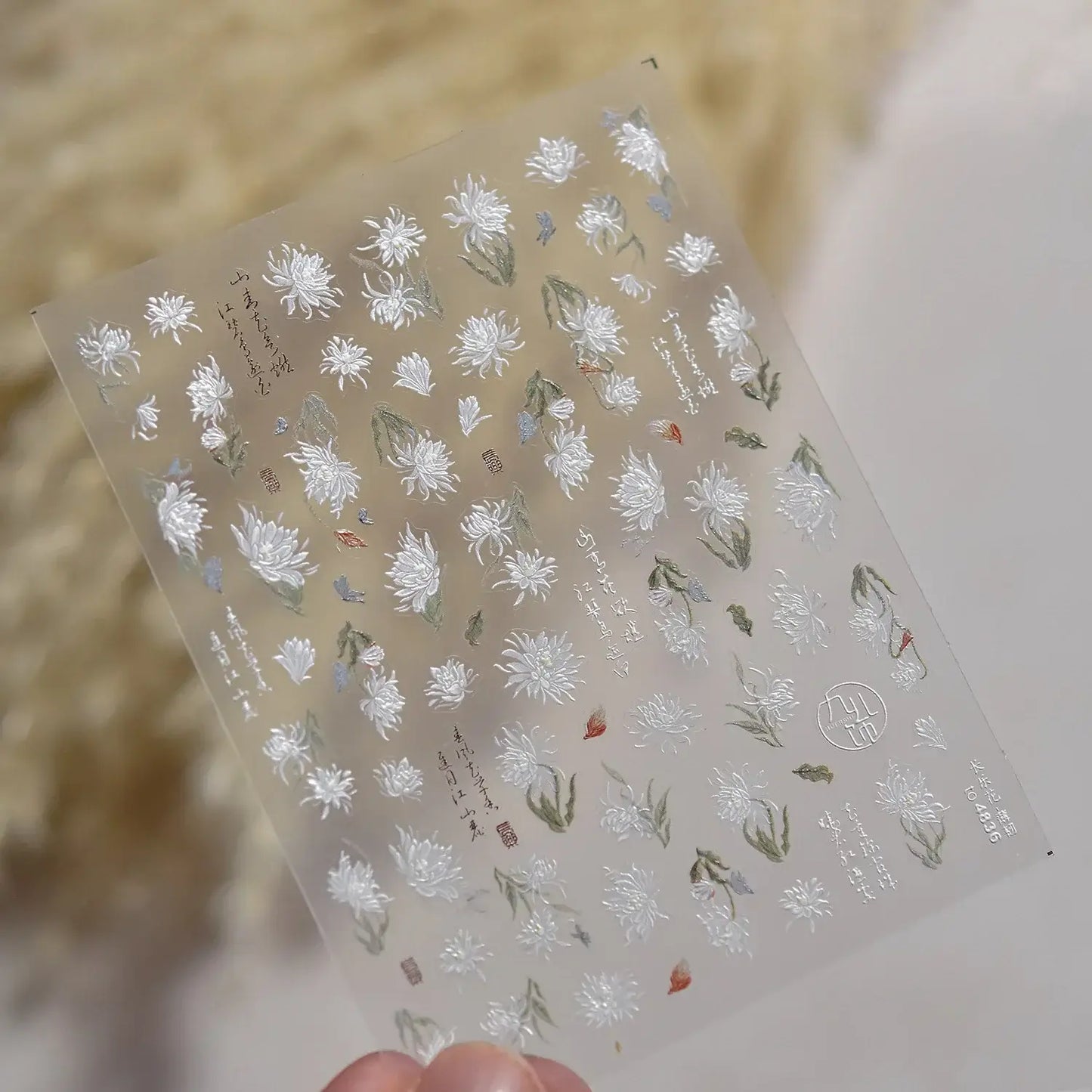 5D Flower Nail Art Stickers for DIY Manicure