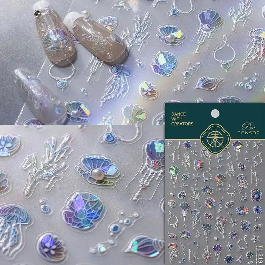 Cute Dolphin & Goldfish Jelly Nail Stickers