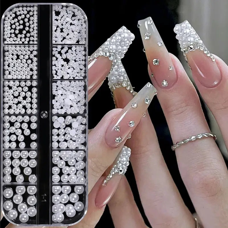 Caviar Beads Nail Jewels – Pearls & Rhinestones