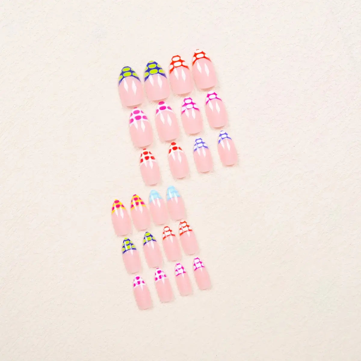 View details for Almond Press-On Nails – Mixed Stripe French Tips (24 Pcs) Almond Press-On Nails – Mixed Stripe French Tips