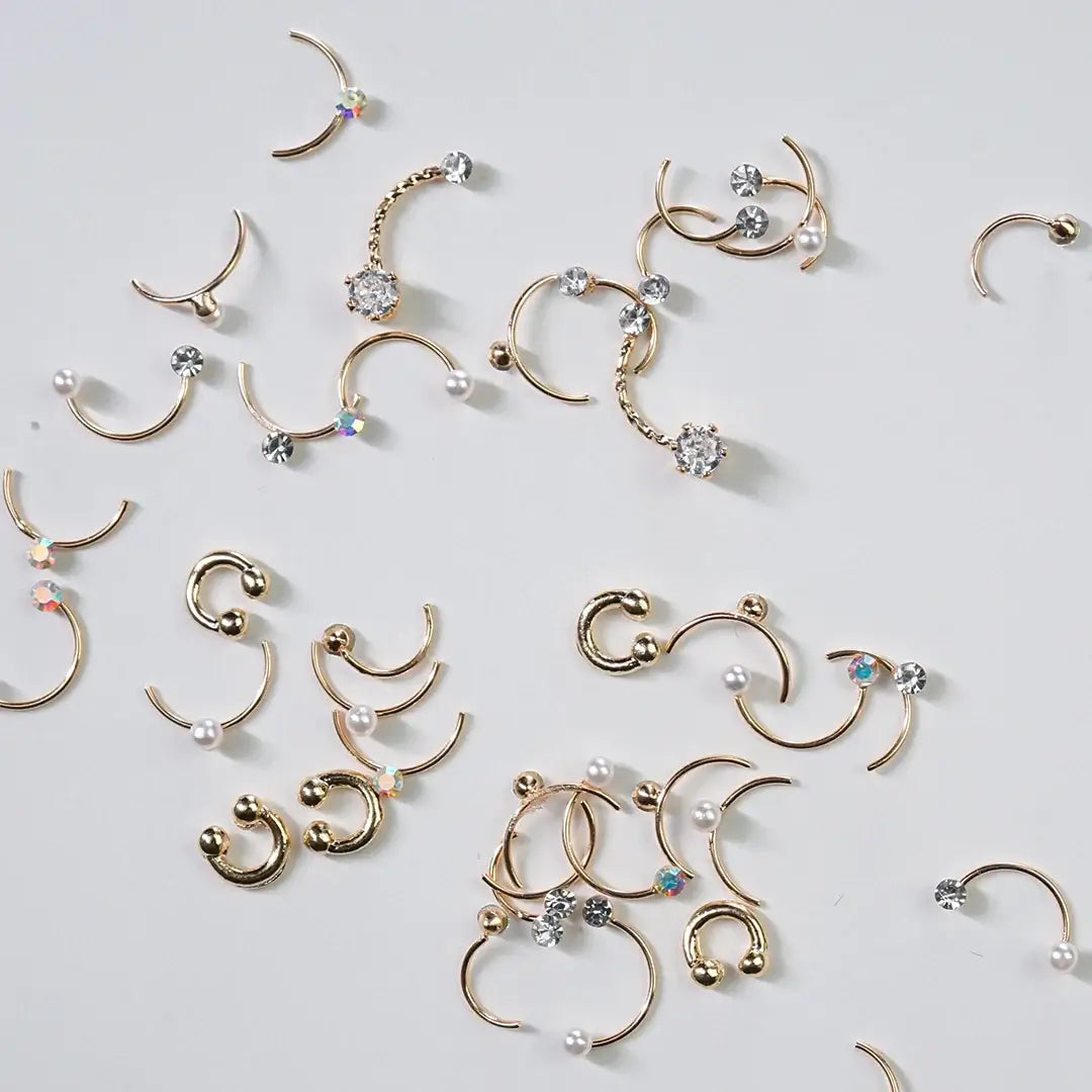 Nail Piercing Charms – Smiles Metal Alloy Rhinestones
