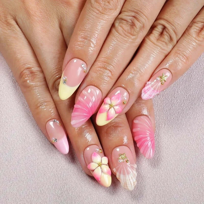 Long Almond Press On Nails - Easy Elegant nails