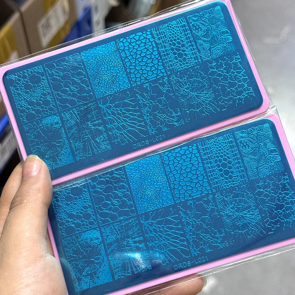 Butterfly, Cat & Stripe Nail Stamping Plate 12x6cm – Animal & Geometric Nail Art Template