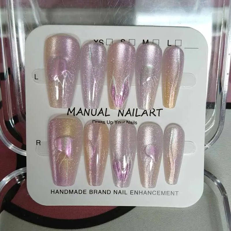 Jellyfish Mermaid Long Square Press On Nails