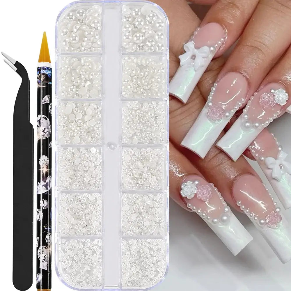 Crystal Nail Rhinestones 12 Grid - Mixed Shapes & Sizes