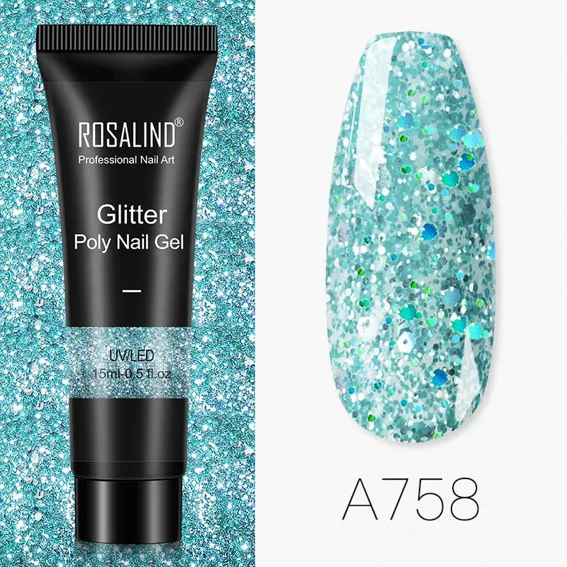 ROSALIND Glitter Poly Gel Nail Extension – 15ml
