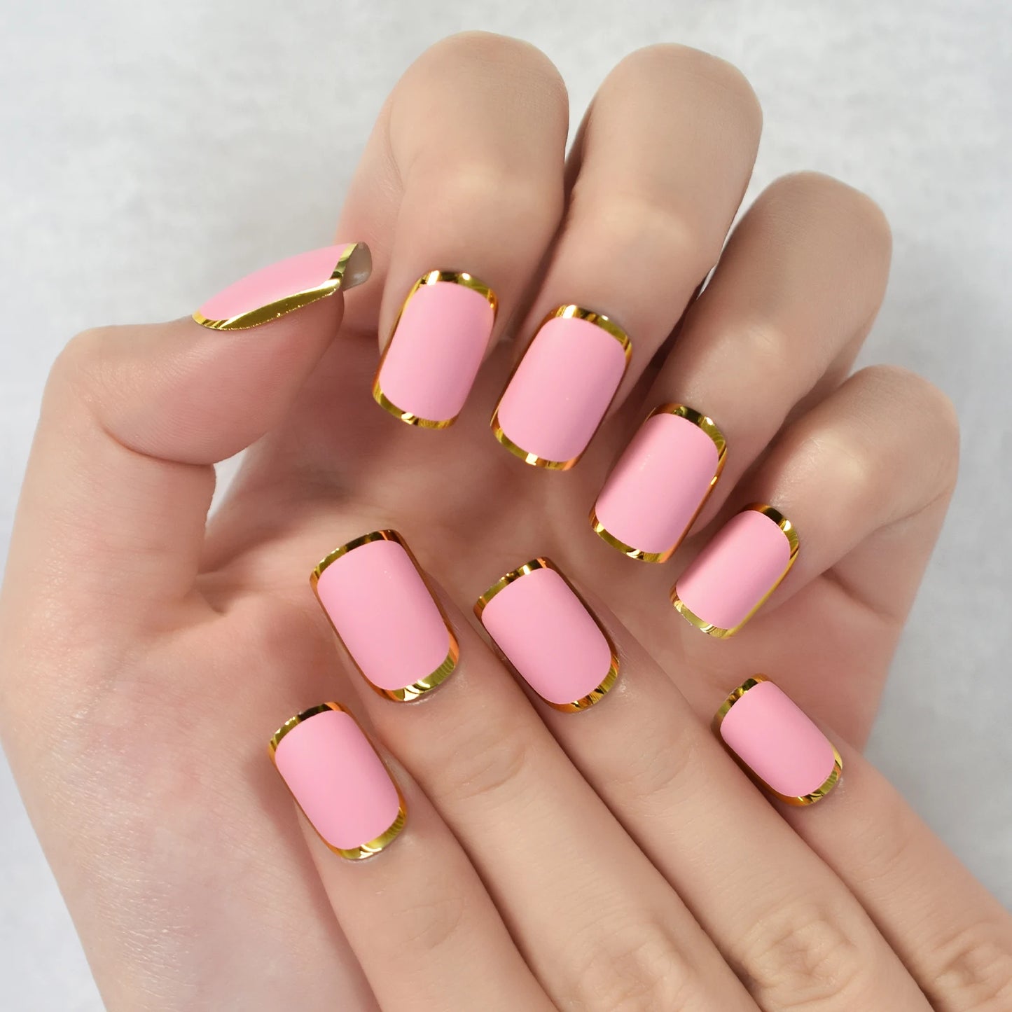 Solid Color Press On Nails | Medium Square Reusable