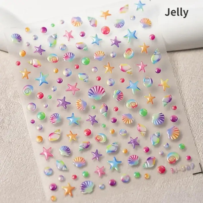 Cute Dolphin & Goldfish Jelly Nail Stickers