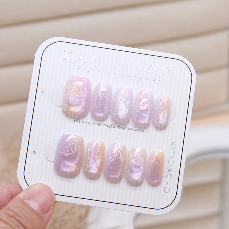 Handmade Press-On Nails – Premium Electroplated - 10 Pc. Set