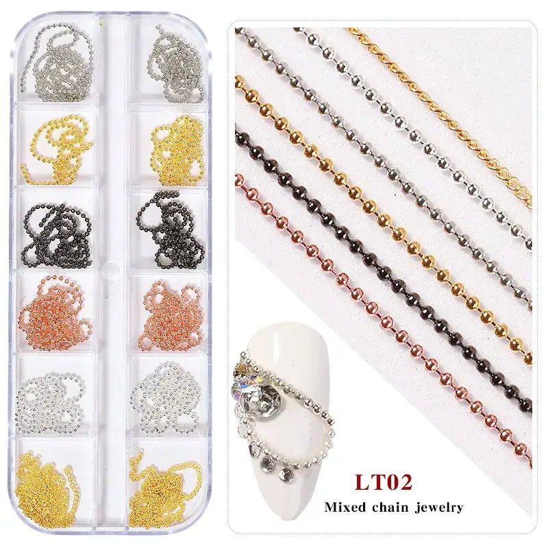 Mixed Style Nail Chain Jewelry – 3D Nail Art Chains