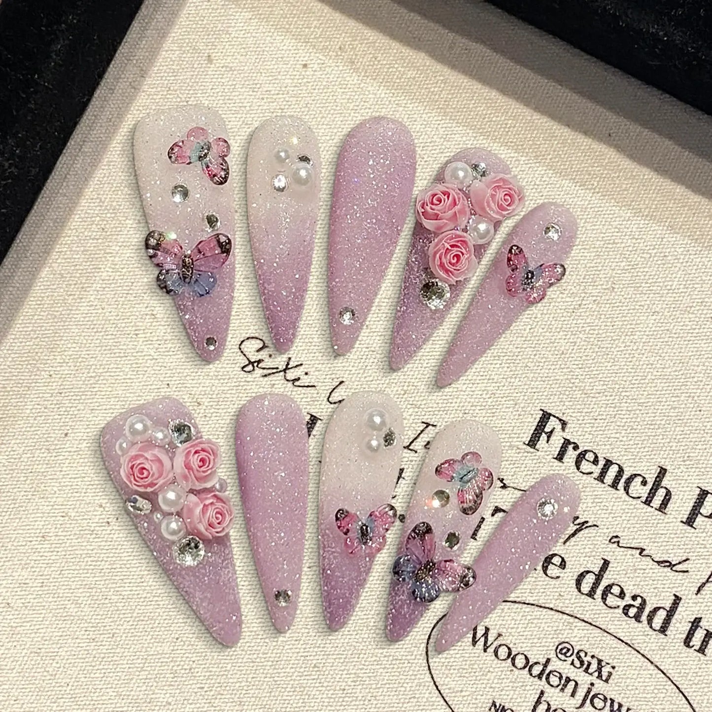 Long Almond Press On Nails